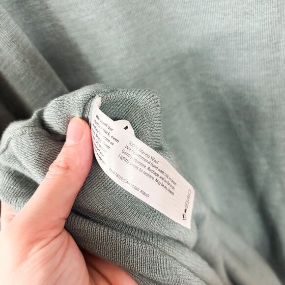 Eileen Fisher 100% Merino Wool Pullover Tunic Top Sweater in Seafoam Green/Blue - Picture 8 of 9